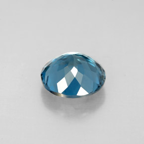 Topacio azul natural de 2,32 ct, corte redondo, VS