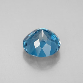 Topacio azul natural de 2,72 ct, corte redondo, VS