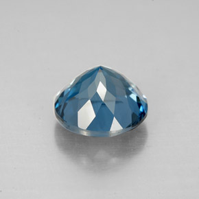 Topacio azul natural de 2,69 ct, corte redondo, VS
