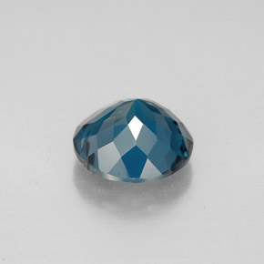 Topacio azul natural de 2,34 ct, corte redondo, VS