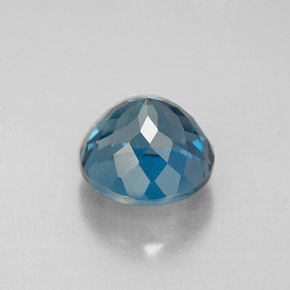 Topacio azul natural de 3,17 ct, corte redondo, VS