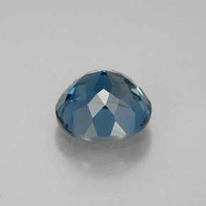 Topacio azul natural de 2,69 ct, corte redondo, VS