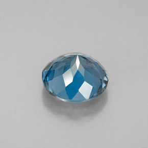 Topacio azul natural de 2,45 ct, corte redondo, VS