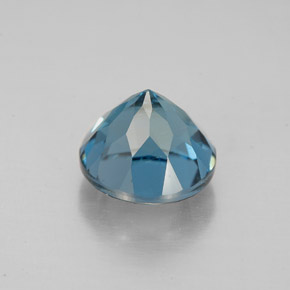 Topacio azul natural de 2,93 ct, corte redondo, VS
