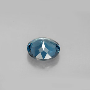 Topacio azul natural de 2,02 ct, corte redondo, VS