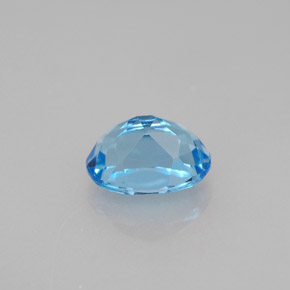 Topacio azul natural de 1,74 ct, corte óvalo, VVS-VS