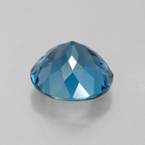 Topacio azul natural de 2,52 ct, corte redondo, VS