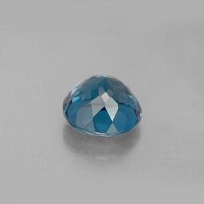 Topacio azul natural de 2,90 ct, corte redondo, VS