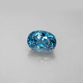 Topacio azul natural de 1,91 ct, corte óvalo, VVS-VS