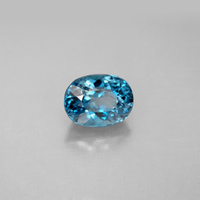 Topacio azul natural de 1,91 ct, corte óvalo, VVS-VS