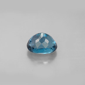 Topacio azul natural de 1,91 ct, corte óvalo, VVS-VS