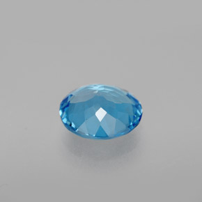 Topacio azul natural de 2,75 ct, corte redondo, VVS-VS