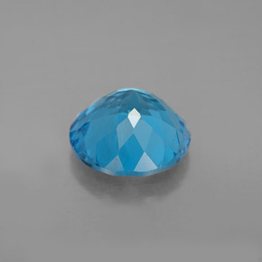 Topacio azul natural de 2,96 ct, corte redondo, VS