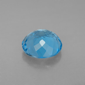 Topacio azul natural de 3,40 ct, corte redondo, VVS-VS