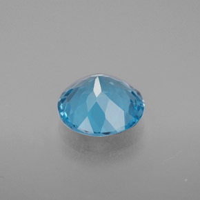 Topacio azul natural de 3,07 ct, corte redondo, VVS-VS