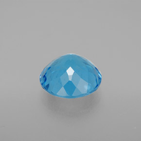 Topacio azul natural de 3,50 ct, corte redondo, VS
