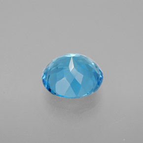 Topacio azul natural de 3,31 ct, corte redondo, VVS