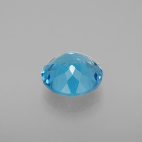 Topacio azul natural de 3,27 ct, corte redondo, VS