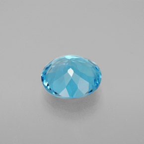Topacio azul natural de 2,97 ct, corte redondo, VS
