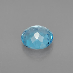 Topacio azul natural de 1,69 ct, corte redondo, VS