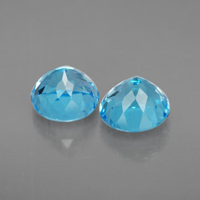 Gemas de topacio azul natural de  ct, corte redondo, VVS-VS