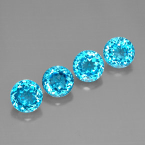 Gemas de topacio azul suizo natural de  ct, corte redondo, VVS-VS