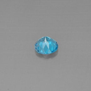 Topacio azul natural de 1,59 ct, corte redondo, VVS-VS