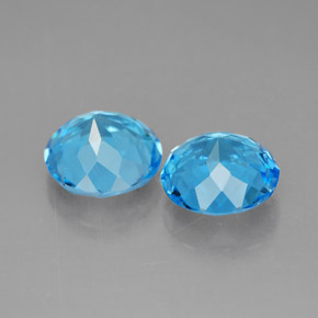Gemas de topacio azul natural de  ct, corte redondo, VVS-VS