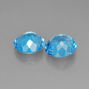 Gemas de topacio azul natural de  ct, corte redondo, VVS-VS