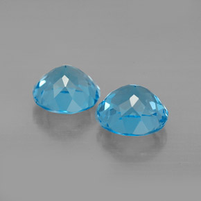 Gemas de topacio azul natural de  ct, corte redondo, VVS-VS