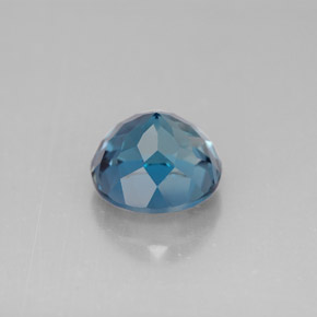 Topacio azul natural de 3,94 ct, corte redondo, VVS-VS