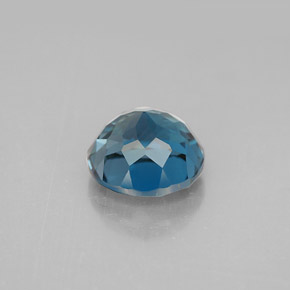 Topacio azul natural de 3,66 ct, corte redondo, VVS-VS