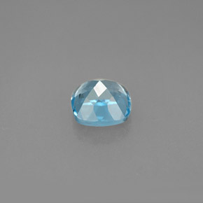Topacio azul natural de 1,27 ct, corte cojín, VS