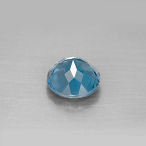 Topacio azul natural de 2,35 ct, corte redondo, VS