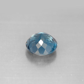 Topacio azul natural de 2,46 ct, corte redondo, VVS-VS
