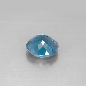 Topacio azul natural de 2,34 ct, corte redondo, VVS-VS