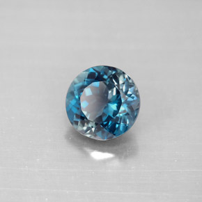 Topacio azul natural de 2,36 ct, corte redondo, VVS-VS