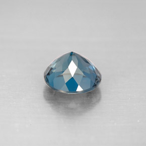 Topacio azul natural de 2,36 ct, corte redondo, VVS-VS
