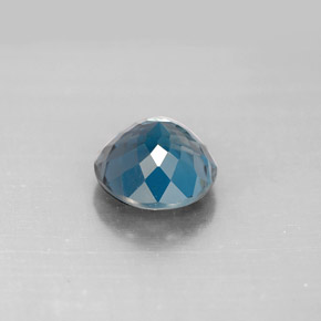 Topacio azul natural de 2,53 ct, corte redondo, VVS-VS