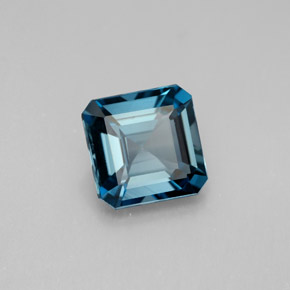 Topacio azul natural de 2,13 ct, corte esmeralda, VVS-VS