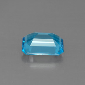 Topacio azul natural de 1,70 ct, corte esmeralda, VVS-VS