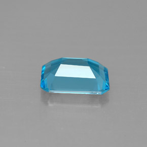 Topacio azul natural de 1,49 ct, corte esmeralda, VVS-VS