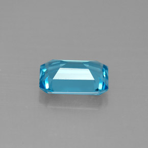Topacio azul natural de 1,55 ct, corte esmeralda, VVS-VS