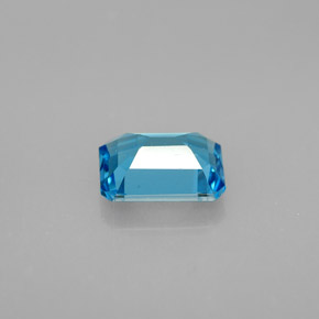 Topacio azul natural de 1,80 ct, corte esmeralda, VVS