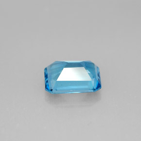 Topacio azul natural de 1,92 ct, corte esmeralda, VVS-VS