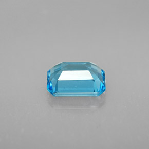 Topacio azul natural de 1,92 ct, corte esmeralda, VVS-VS