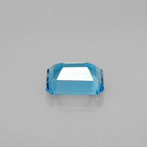 Topacio azul natural de 1,99 ct, corte esmeralda, VVS-VS