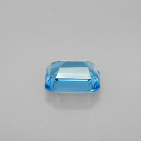 Topacio azul natural de 2,04 ct, corte esmeralda, VVS-VS