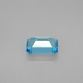 Topacio azul natural de 1,80 ct, corte esmeralda, VVS-VS