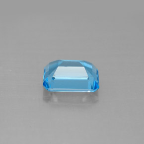 Topacio azul natural de 2,06 ct, corte esmeralda, VVS